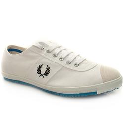 Fred Perry Male Table Tennis Fabric Upper Fashion Trainers in White and Blue