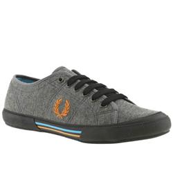 Fred Perry Male Vintage Tennis Fabric Upper Fashion Trainers in Grey