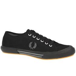 Male Vintage Tennis Too Fabric Upper Fashion Trainers in Black and Grey