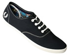Fred Perry Navy Blue Coxson Waxed Canvas Trainers