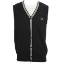 Fred Perry Navy Buttoned Tank-Top