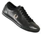 Fred Perry Reprise Cuff Black Leather Trainers