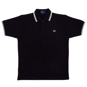 Fred Perry Tipped Polo Shirt- Navy- Large