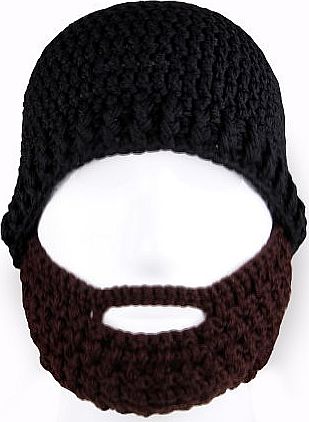  Winter Mens Knitted Hat Beard Face Mask Balaclava Black&Coffee