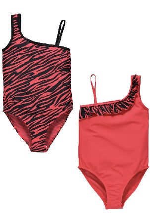 Freespirit Pack Of Two Girls Frill Swimsuits