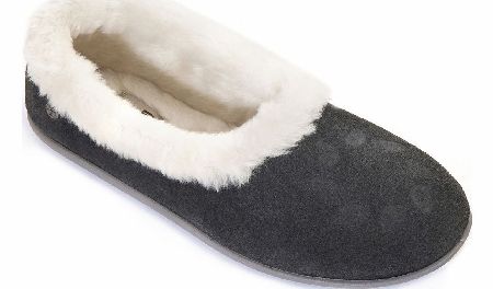 FREESTEP Holly Charcoal Suede Slipper