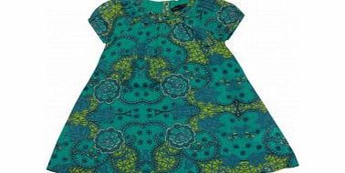 French Connection Girls Green Print Dress L4/C7
