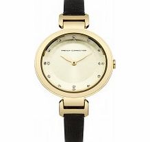 French Connection Ladies River Black Strap Watch