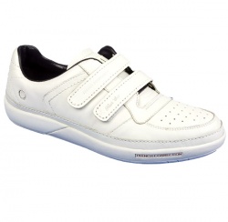 Mens Star Leather Upper Leather/Textile Lining Fashion Trainers in White