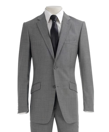 Mens Suit French Connection Grey Sharkskin
