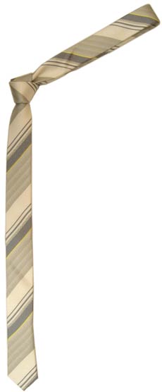 French Connection White / Yellow Skinny Silk Tie by