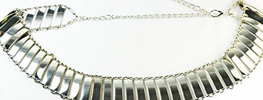 FreshFunkyFashion SUPERB amp; STUNNING LADIES FASHION CHROME PIANO BELT UNIQUE!!!! Adjustable length 27-39inch (B2)