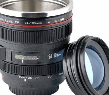 Ebest - Stainless Steel Liner Camera Lens Cup Mug Canon EF 24-105mm F4 Filter for Coffee Milk Water, 99.9% similar copy of the Original Canon EF 24-105mm f/4L IS USM Lens, Black