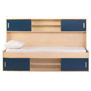 Cabin Bed & Overbed Storage, Blue/Maple