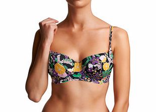 Freya Adelphi black floral bikini top