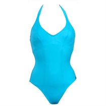 Blue Underwire Halter Neck Swimsuit
