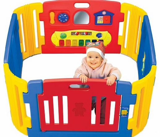 Friendly Toys Little Playzone Playpen w/ Electronic Lights and Sounds Play Yard, 8 piece
