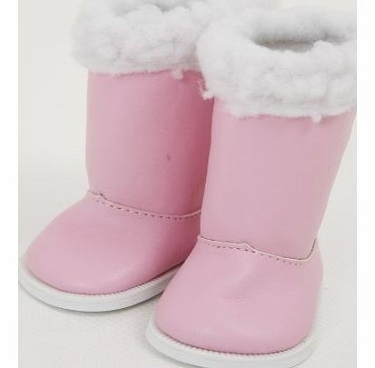 FRILLY LILY DOLLS PINK WINTER BOOTS LARGE SIZE 8.2CM X 4.2CM TO FIT DOLLS SUCH AS 46 CM BABY ANNABELL