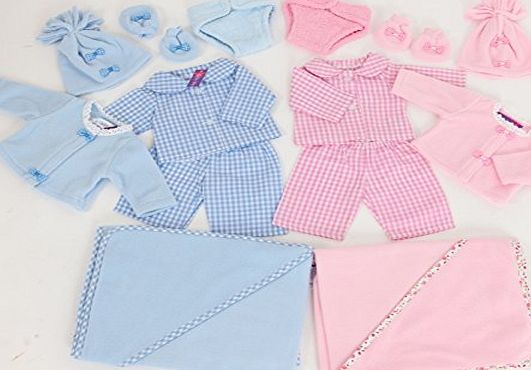 FRILLY LILY EYFS RESOURCES BABY DOLL STARTER SET 6 BY FRILLY LILY FOR DOLLS 14-18 INS [35-45CM] SUCH AS 43 CM BABY BORN ,CABBAGE PATCH KIDS AND CLASSIC TINY TEARS