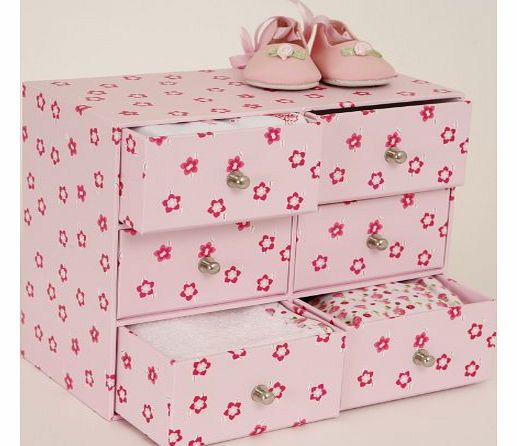 Pink Mini Chest of Drawers for Dolls and Bears Accessories.