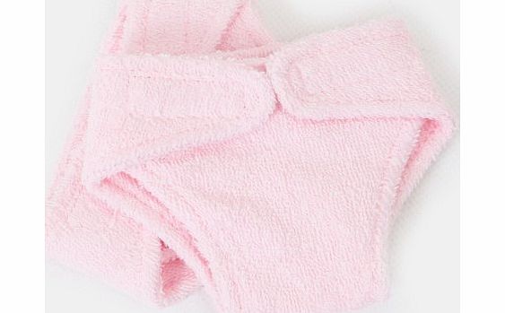 SMALL DOLLS PINK TERRY NAPPIES X 2 PACK , DESIGNED TO FIT DOLLS APPROX 14-18 INS [35-45 CM] SUCH AS 43 CM BABY BORN,TINY TEARS,SMALLER GOTZ AND COROLLE DOLLS