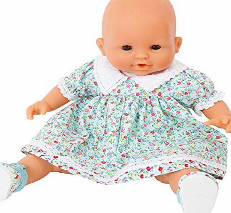 Turquoise Flower Dress by Frilly Lily for Baby Dolls 12-14 inch (30-36 cm)DOLL NOT INCLUDED To fit dolls such as My Little Baby Born ,and My First Baby Annabell