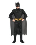 From Dressingupshop Batman tm The Dark Knight tm Muscle Chest Costume for Boys. Size Medium age 5-7 years