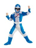 From Dressingupshop Power Ranger tm Operation Overdrive tm Blue Muscle Costume. Size Small