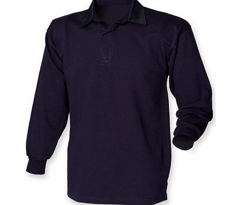 Front Row Mens Long Sleeve Classic Cotton Rugby Shirt