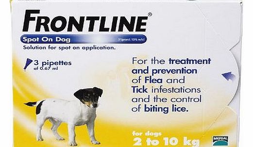 Frontline Spot On Flea Drops Small Dog 2-10Kg 3Pk