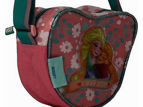 Frozen New Girls/Childs Pink/Turquoise Small Heart Shaped Frozen Shoulder Bag - Pink/Turquoise - UK 1