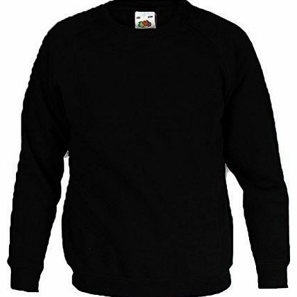 Boys & Girls Sweatshirt Friut Of The Loom FRUITL Black Year 12/13