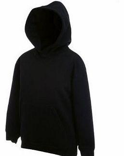 Fruit of the Loom Childrens Hooded Sweatshirt Hoodie (BLACK, AGE 9/11)