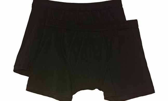 Fruit of the Loom Mens Classic Fly Front Boxer Shorts, Black, Medium