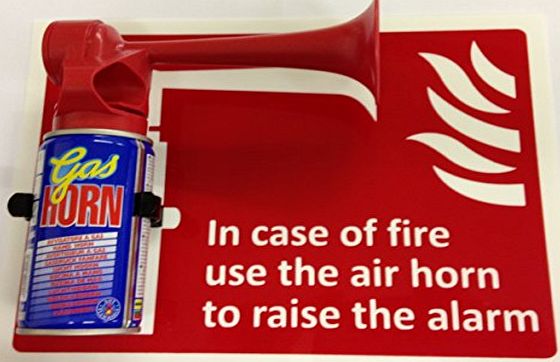 FSSS Ltd IN CASE OF FIRE USE THE AIR HORN SIGN amp; AIR HORN amp; BRACKET FIRE SAFETY DIY