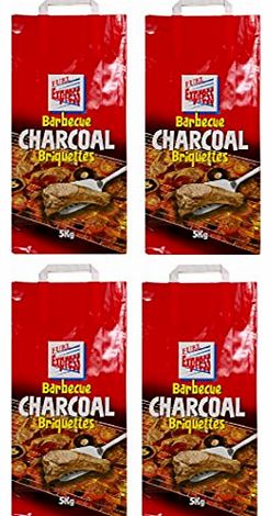 4 x 5KG Bags Of Fuel Express BBQ Barbecue Charcoal Briquettes