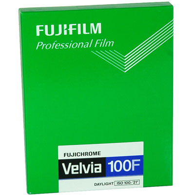 Velvia 100F 4x5 inch sheet 10 Sheets per Box