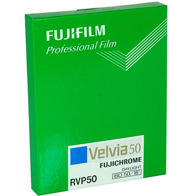 Fuji Velvia 50 4, X 5, SHEET 10 SHTS PER BOX