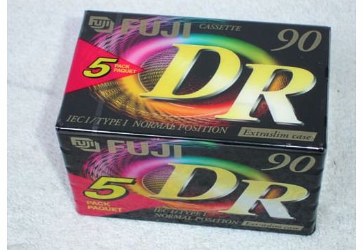 Fujifilm 5 x Brand New Fuji DR 90 Normal Position 90 Minute Audio Cassette Tapes