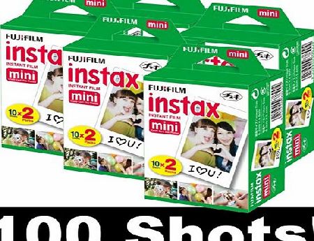 Fujifilm Instax Mini Film Set of 5 x 20 Films for a Total of 100 Photos