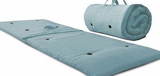 Fun!ture Duck Egg Blue Roly Poly Futon Sleeping Mattress - Roll Up/ Zip Up/ Guest Bed