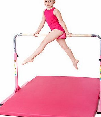 Fun!ture Zoe Junior Pink Adjustable Free Standing Gymnastics Training Bar Extendable. Pre Order for 15th December
