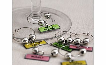 Fun Phrased Pack of Six Wine Charms