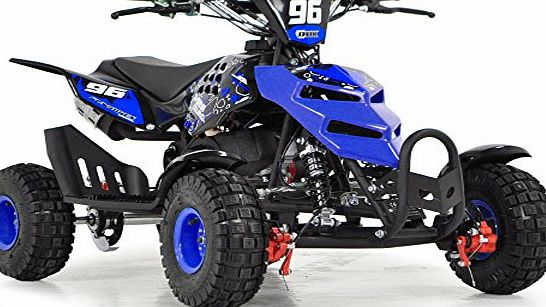 Funbikes  Kids Mini Quad Bike 49cc 50cc Petrol Quad - Ride On ATV Midi (Blue)