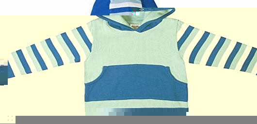 Funkoos Organic Boys Hooded Sweater (Blue amp; White) (18-24 months)