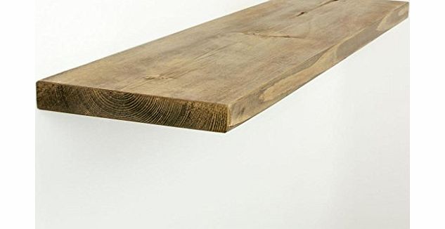 Funky Chunky Furniture 9x1.5 Smooth Solid Wood Floating Shelf , Teak , 60cm