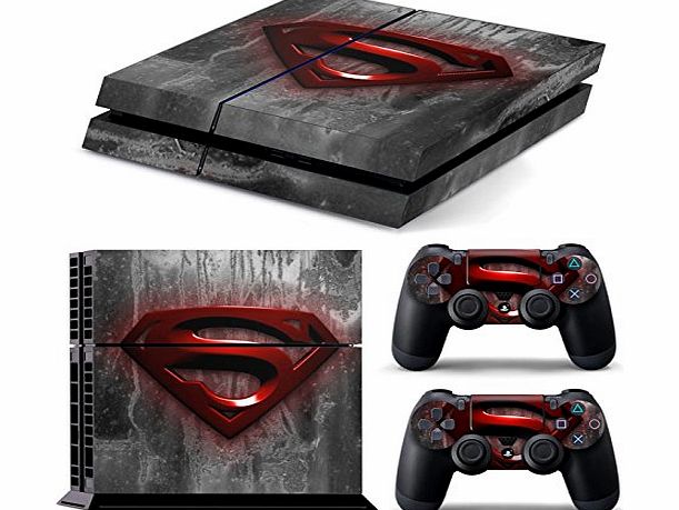 Funky Planet PS4 RED SUPERMAN UK FULL BODY Accessory Wrap Sticker Skin Cover Decal for PS4 Playstation 4