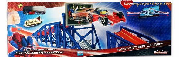 FunkyBuys The Amazing Spiderman Monster Jump Track Set Hand Launcher 1.50m Long New Toy