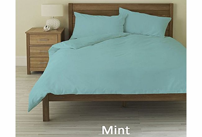 Furnish Homes New Color Mint Solid 400 Thread Count Three (3) Piece Small Double Size Duvet Cover Set, 100 Egyptian Cotton, Deep Pocket
