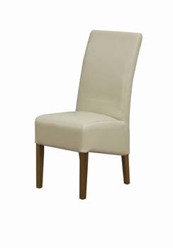 Anna Leather Dining Chair in Cream